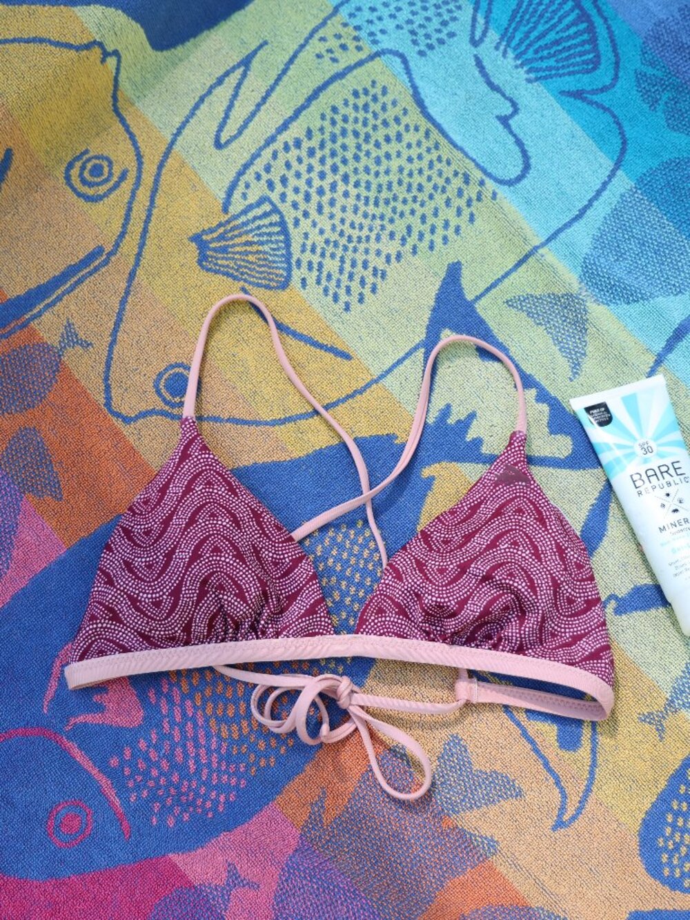👙 PATAGONIA Nanogrip Triangle Bikini Top Small Surf Swim Crossback